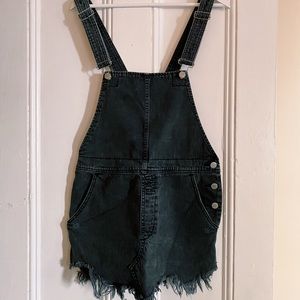 Black Denim Overall Dress